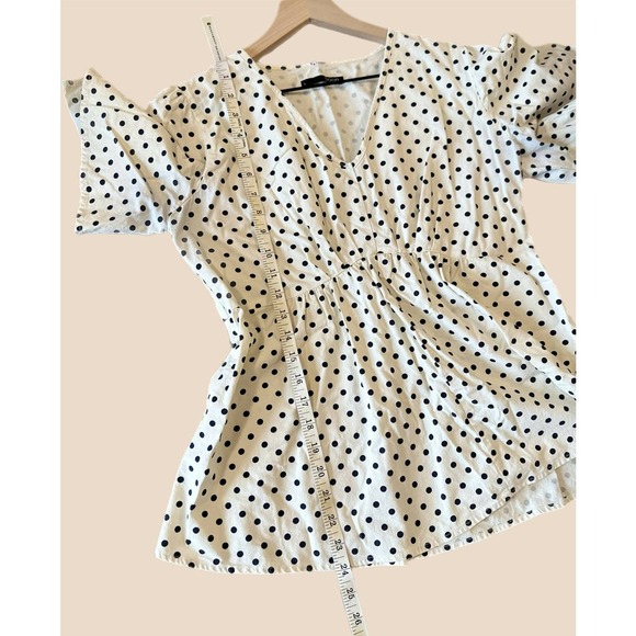 Soon Maternity Hani V-Neck Maternity Blouse - Polka Dot - White Multi/White Dot - Picture 8 of 12